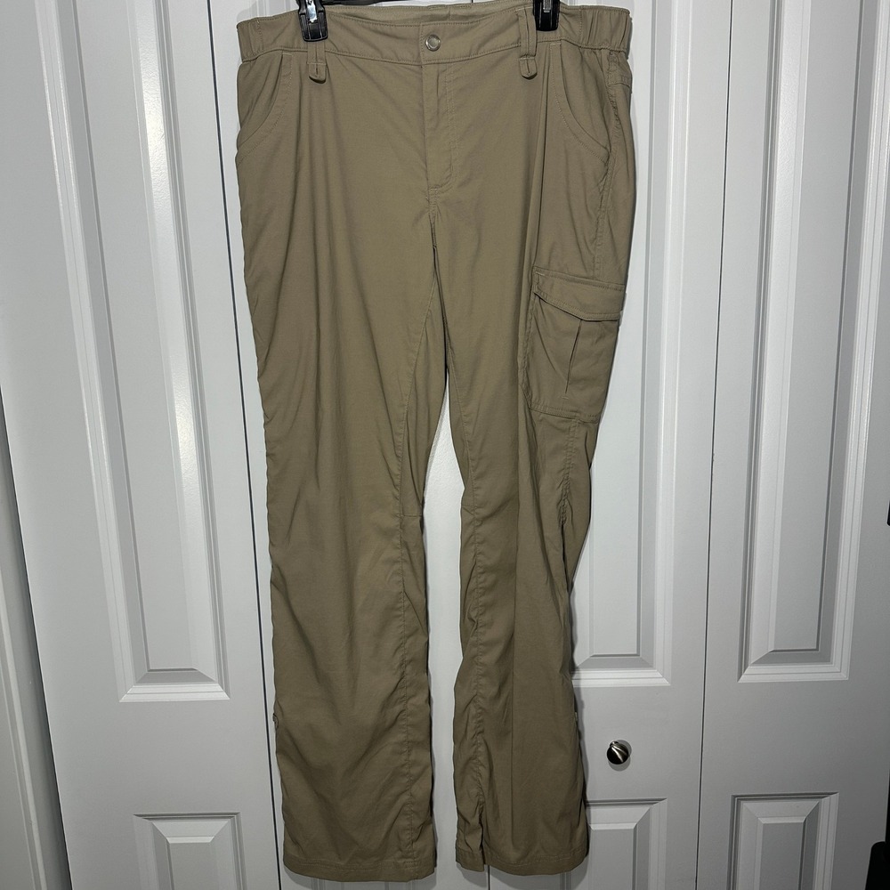 Duluth Trading Cargo Dry On The Fly Pants Women 14x35 Tan Hiking Work Utility